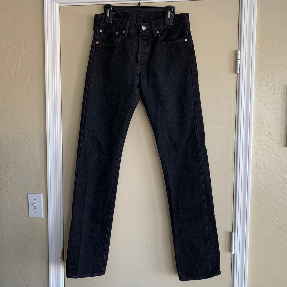 Levi's 501 Black Jeans 31x36 Button Fly Straight Classic Cowboy Outdoor Wear